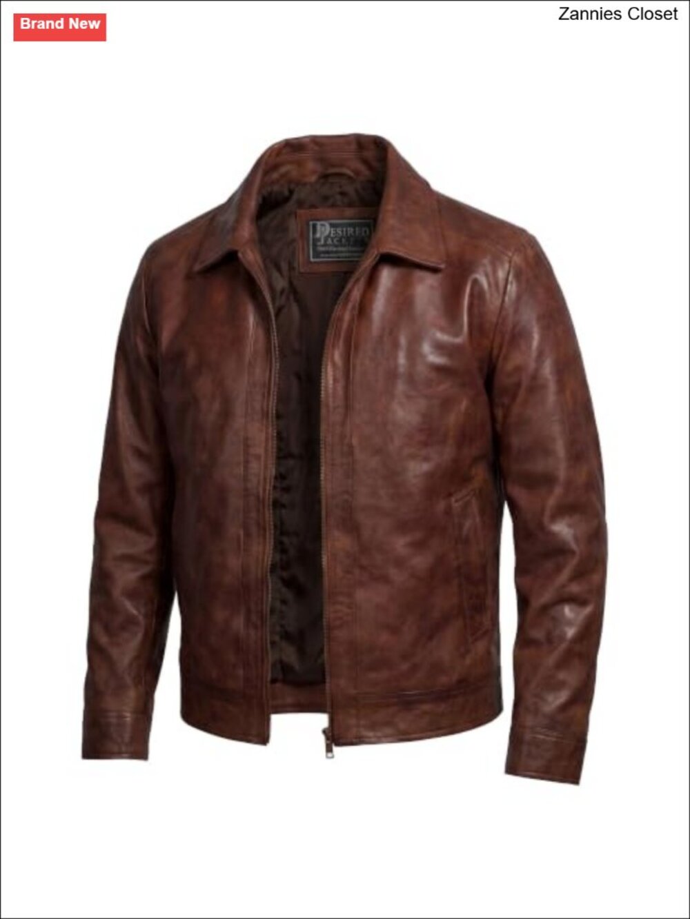 Mens Real Lambskin Leather Jacket Classic Vintage Zip Up Biker Coat